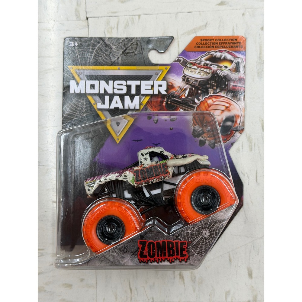 Monster Jam Zombie Spooky Collection 1:64 Scale Die-Cast Truck Orange Tires